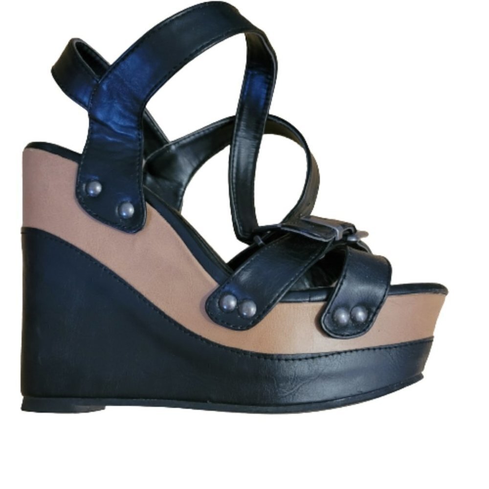 Wild Diva YTK faux leather plate-forme heels
